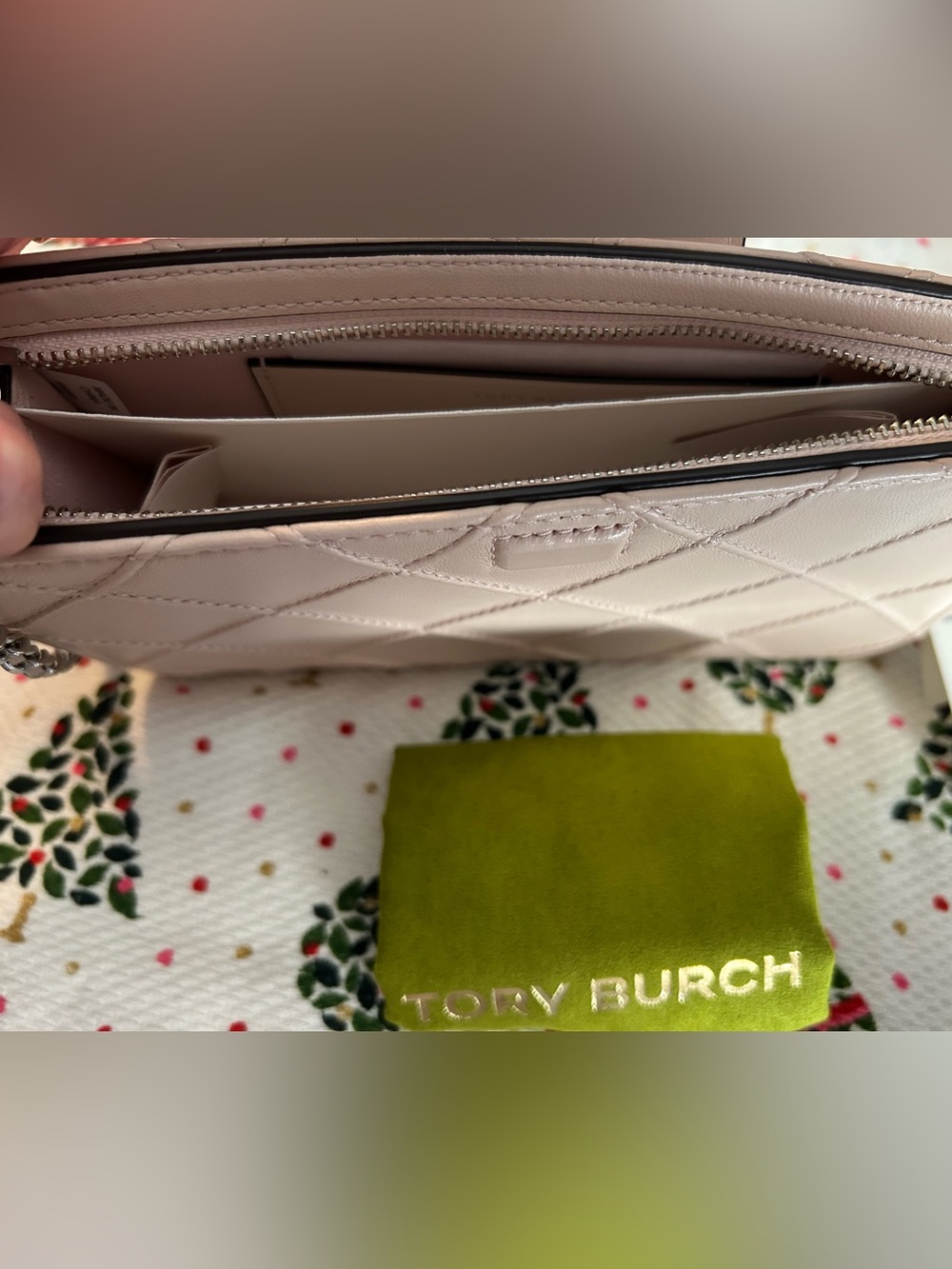 New Tory Burch Quilted Mini Fleming Crossbody Soft Pink $420 - Picture 7 of 7